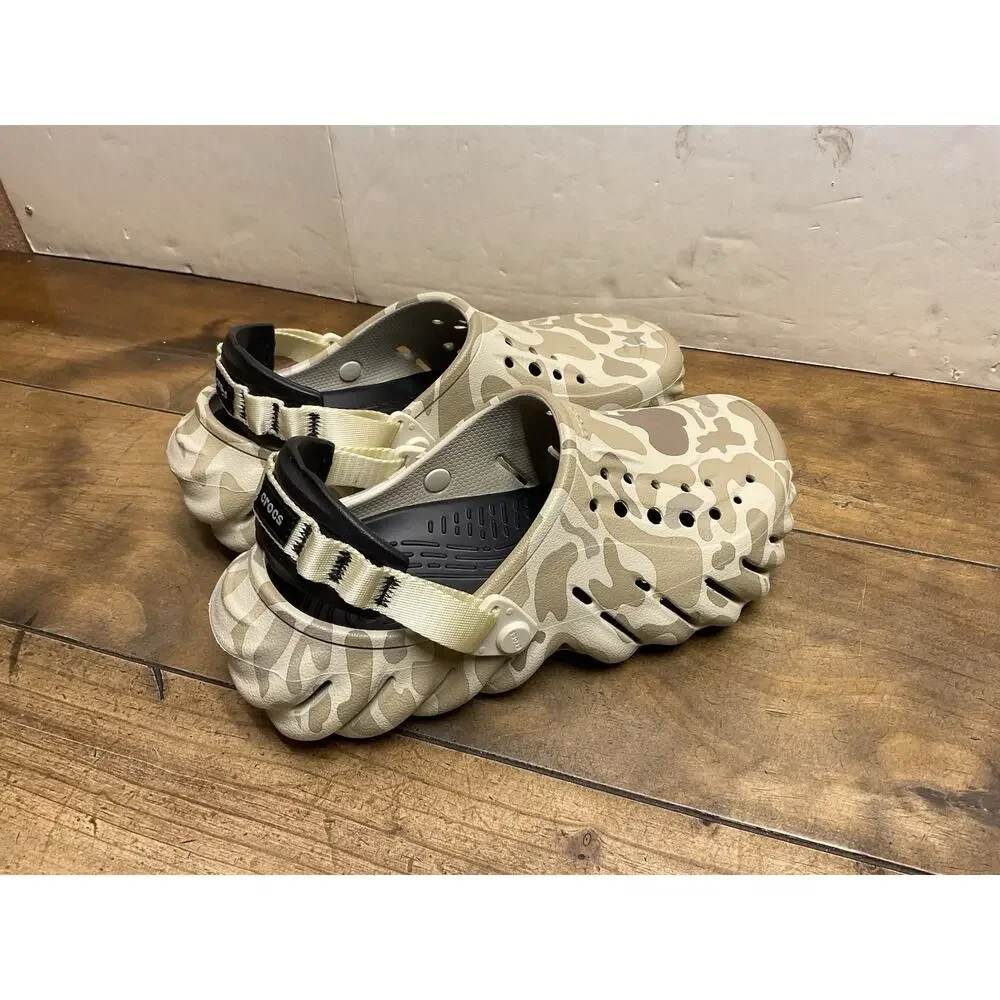 Crocs Echo Clogs Duck Camo Bone / Black 211981 Size M6 W8